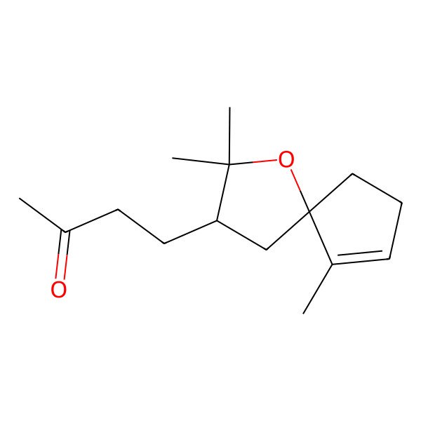 2D Structure of 4-(2,2,6-Trimethyl-1-oxaspiro[4.4]non-6-en-3-yl)-butan-2-one
