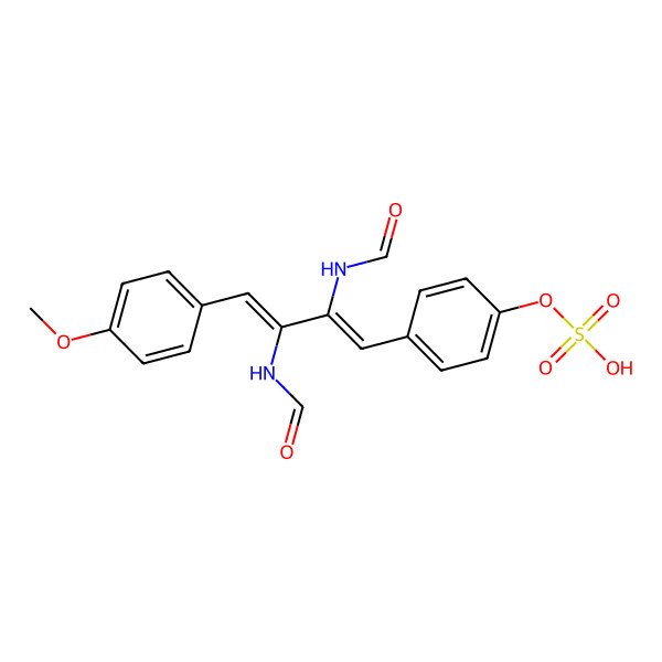 2D Structure of [4-[2,3-Diformamido-4-(4-methoxyphenyl)buta-1,3-dienyl]phenyl] hydrogen sulfate