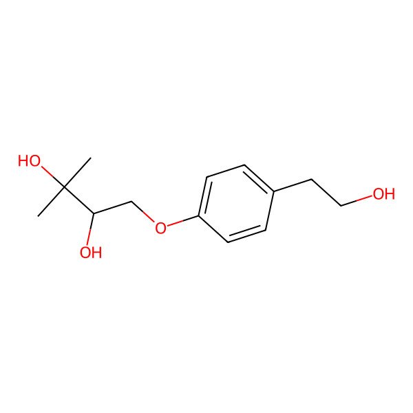 2D Structure of 4-(2',3'-Dihydroxy-3'-methylbutanoxy)phenethanol