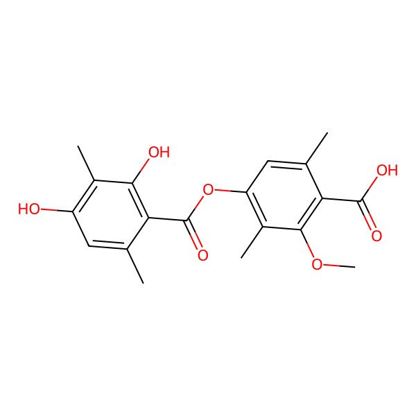 2D Structure of 4-(2,4-Dihydroxy-3,6-dimethylbenzoyl)oxy-2-methoxy-3,6-dimethylbenzoic acid