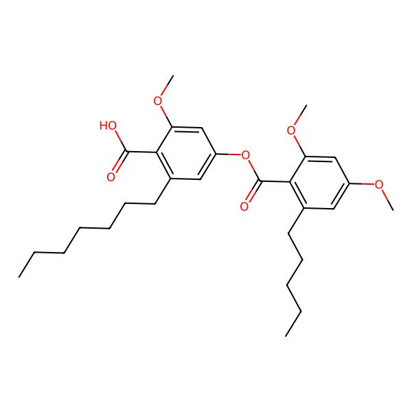 2D Structure of 4-(2,4-Dimethoxy-6-pentylbenzoyl)oxy-2-heptyl-6-methoxybenzoic acid