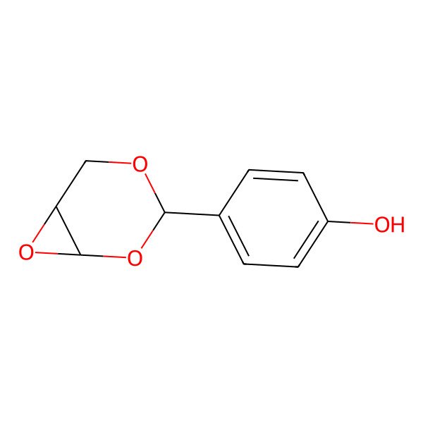 2D Structure of 4-(2,4,7-Trioxa-bicyclo(4.1.0)heptan-3-yl)phenol