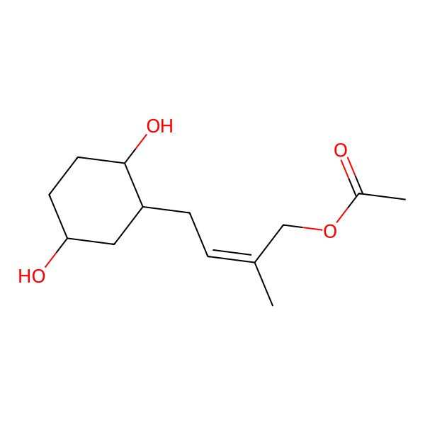2D Structure of [4-(2,5-Dihydroxycyclohexyl)-2-methylbut-2-enyl] acetate
