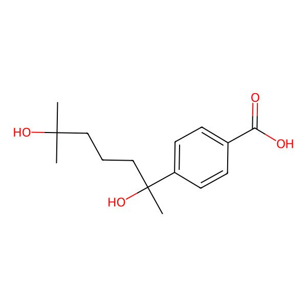 2D Structure of 4-(2,6-Dihydroxy-6-methylheptan-2-yl)benzoic acid