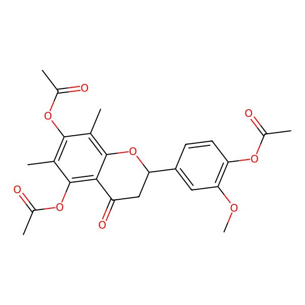2D Structure of [4-[(2R)-5,7-diacetyloxy-6,8-dimethyl-4-oxo-2,3-dihydrochromen-2-yl]-2-methoxyphenyl] acetate