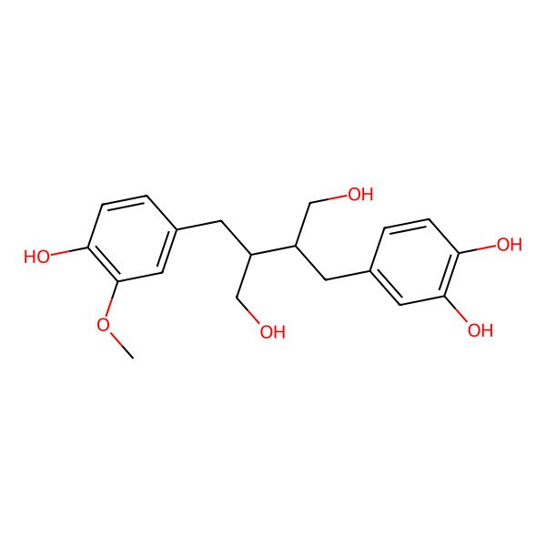 2D Structure of 4-[(2R,3R)-4-hydroxy-3-[(4-hydroxy-3-methoxyphenyl)methyl]-2-(hydroxymethyl)butyl]benzene-1,2-diol
