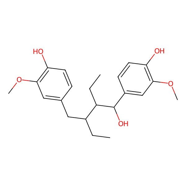 2D Structure of 4-[(2R,3S)-2-ethyl-3-[hydroxy-(4-hydroxy-3-methoxyphenyl)methyl]pentyl]-2-methoxyphenol