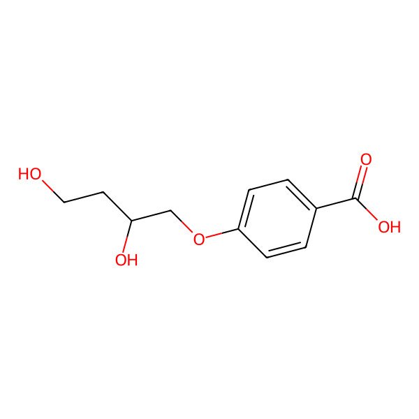 2D Structure of 4-(2'R,4'-dihydroxybutoxy)benzoic acid