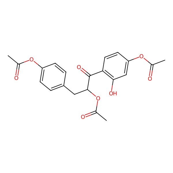 2D Structure of [4-[(2S)-2-acetyloxy-3-(4-acetyloxy-2-hydroxyphenyl)-3-oxopropyl]phenyl] acetate