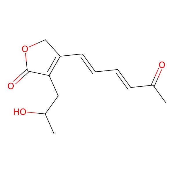 2D Structure of 4-[(2S)-2-hydroxypropyl]-3-(5-oxohexa-1,3-dienyl)-2H-furan-5-one