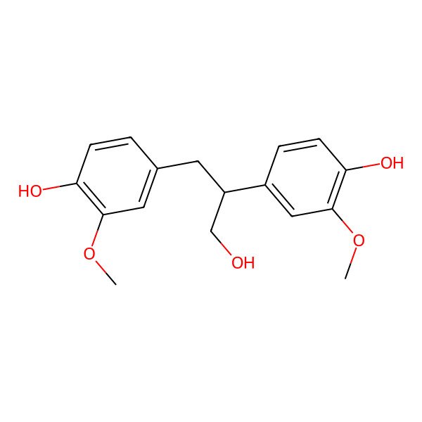 2D Structure of 4-[(2S)-3-hydroxy-2-(4-hydroxy-3-methoxyphenyl)propyl]-2-methoxyphenol