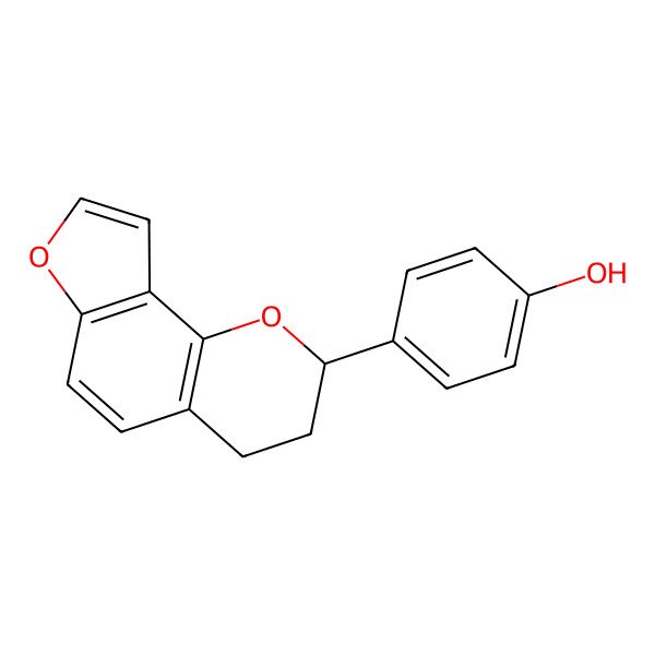 2D Structure of 4-[(2S)-3,4-dihydro-2H-furo[2,3-h]chromen-2-yl]phenol