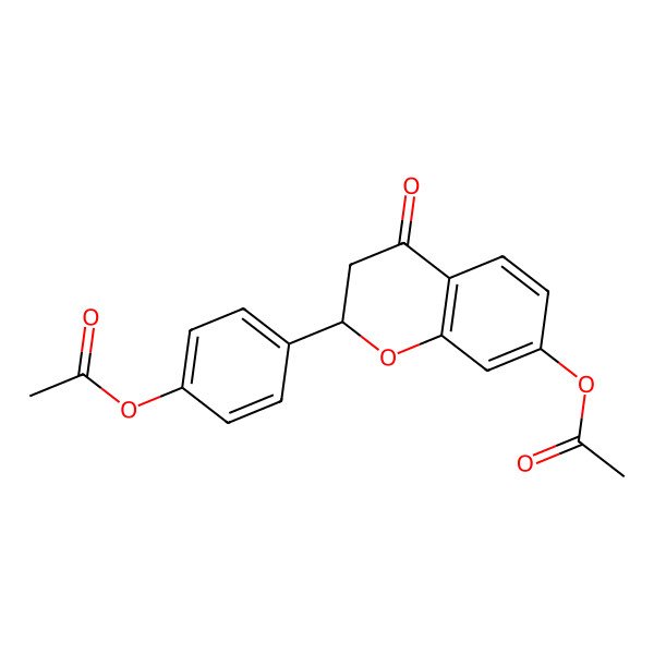2D Structure of [4-[(2S)-7-acetyloxy-4-oxo-2,3-dihydrochromen-2-yl]phenyl] acetate