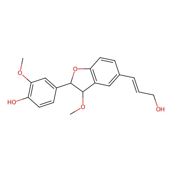 2D Structure of 4-[(2S,3R)-5-(3-hydroxyprop-1-enyl)-3-methoxy-2,3-dihydro-1-benzofuran-2-yl]-2-methoxyphenol