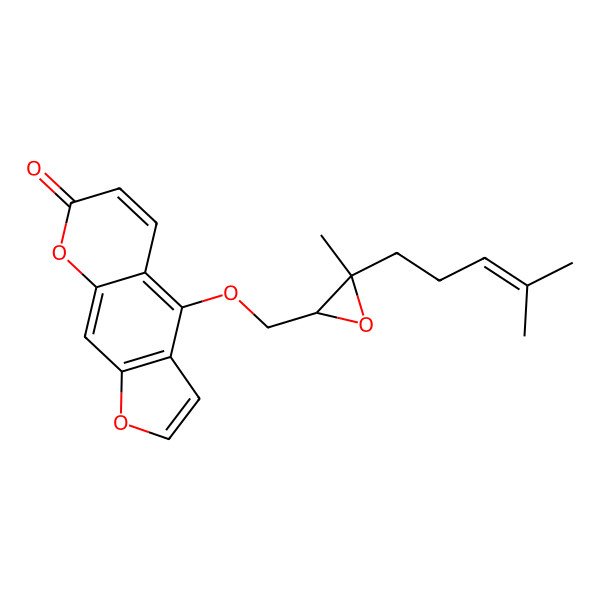 2D Structure of 4-[[(2S,3S)-3-methyl-3-(4-methylpent-3-enyl)oxiran-2-yl]methoxy]furo[3,2-g]chromen-7-one
