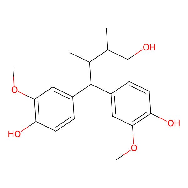 2D Structure of 4-[(2S,3S)-4-hydroxy-1-(4-hydroxy-3-methoxyphenyl)-2,3-dimethylbutyl]-2-methoxyphenol