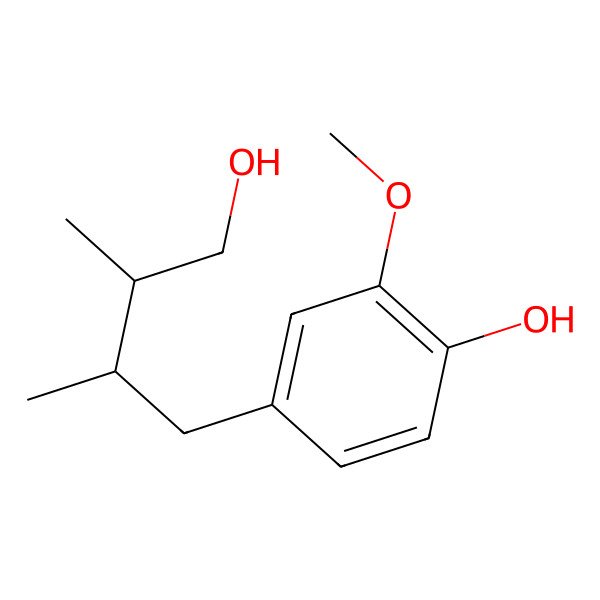 2D Structure of 4-[(2S,3S)-4-hydroxy-2,3-dimethylbutyl]-2-methoxyphenol