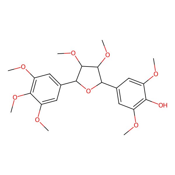 2D Structure of 4-[(2S,3S,4S,5S)-3,4-dimethoxy-5-(3,4,5-trimethoxyphenyl)oxolan-2-yl]-2,6-dimethoxyphenol