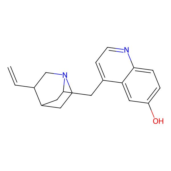 2D Structure of 4-[[(2S,4S,5R)-5-ethenyl-1-azabicyclo[2.2.2]octan-2-yl]methyl]quinolin-6-ol