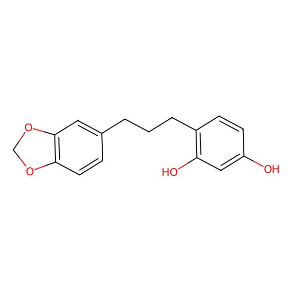 2D Structure of 4-[3-(1,3-Benzodioxol-5-yl)propyl]benzene-1,3-diol