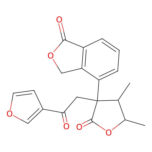 2D Structure of 4-[3-[2-(furan-3-yl)-2-oxoethyl]-4,5-dimethyl-2-oxooxolan-3-yl]-3H-2-benzofuran-1-one