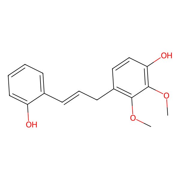 2D Structure of 4-[3-(2-Hydroxyphenyl)prop-2-enyl]-2,3-dimethoxyphenol
