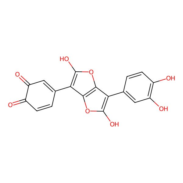 2D Structure of 4-[3-(3,4-Dihydroxyphenyl)-2,5-dihydroxyfuro[3,2-b]furan-6-yl]cyclohexa-3,5-diene-1,2-dione