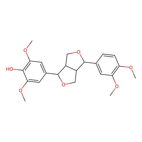 2D Structure of 4-[3-(3,4-Dimethoxyphenyl)-1,3,3a,4,6,6a-hexahydrofuro[3,4-c]furan-6-yl]-2,6-dimethoxyphenol