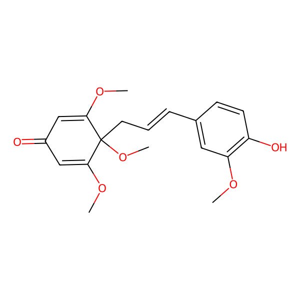 2D Structure of 4-[3-(4-Hydroxy-3-methoxyphenyl)prop-2-enyl]-3,4,5-trimethoxycyclohexa-2,5-dien-1-one