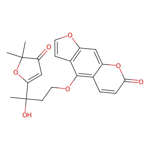 2D Structure of 4-[3-(5,5-Dimethyl-4-oxofuran-2-yl)-3-hydroxybutoxy]furo[3,2-g]chromen-7-one