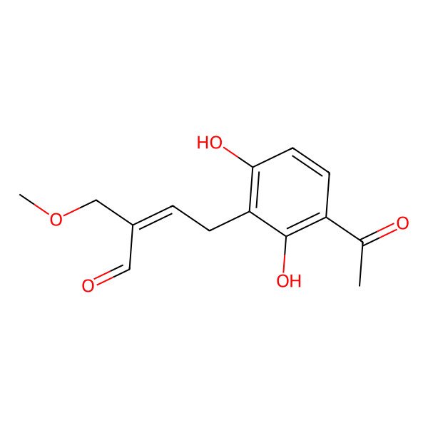 2D Structure of 4-(3-Acetyl-2,6-dihydroxyphenyl)-2-(methoxymethyl)but-2-enal