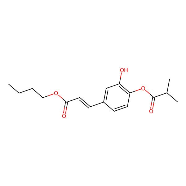 2D Structure of [4-(3-Butoxy-3-oxoprop-1-enyl)-2-hydroxyphenyl] 2-methylpropanoate