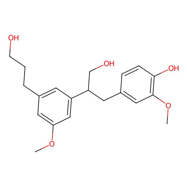 2D Structure of 4-[3-Hydroxy-2-[3-(3-hydroxypropyl)-5-methoxyphenyl]propyl]-2-methoxyphenol