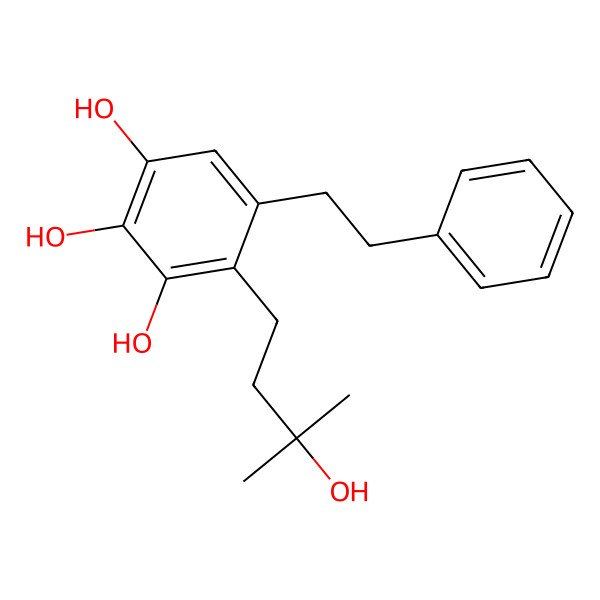 2D Structure of 4-(3-Hydroxy-3-methylbutyl)-5-(2-phenylethyl)benzene-1,2,3-triol 2D Structure of 4-(3-Hydroxy-3-methylbutyl)-5-(2-phenylethyl)benzene-1,2,3-triol