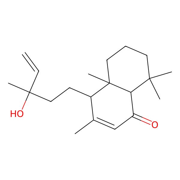 2D Structure of 4-(3-hydroxy-3-methylpent-4-enyl)-3,4a,8,8-tetramethyl-5,6,7,8a-tetrahydro-4H-naphthalen-1-one
