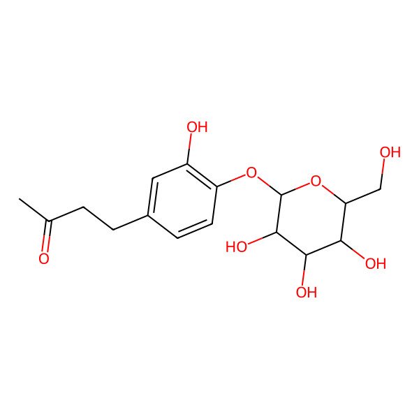 2D Structure of 4-[3-Hydroxy-4-[3,4,5-trihydroxy-6-(hydroxymethyl)oxan-2-yl]oxyphenyl]butan-2-one