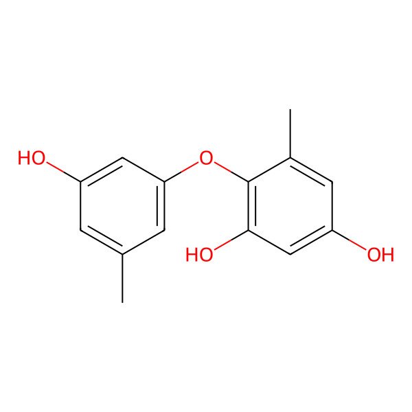 2D Structure of 4-(3-Hydroxy-5-methylphenoxy)-5-methylbenzene-1,3-diol