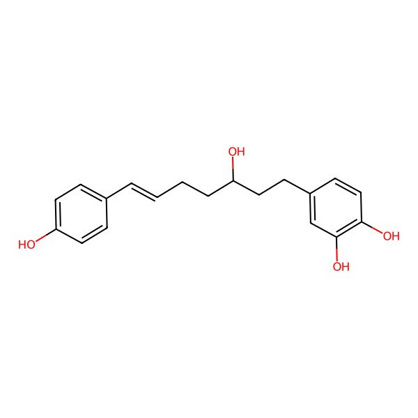 2D Structure of 4-[3-Hydroxy-7-(4-hydroxyphenyl)hept-6-enyl]benzene-1,2-diol