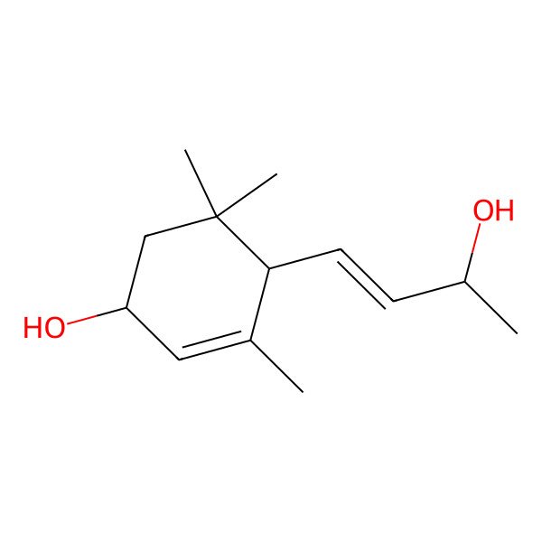 2D Structure of 4-(3-Hydroxybut-1-en-1-yl)-3,5,5-trimethylcyclohex-2-en-1-ol