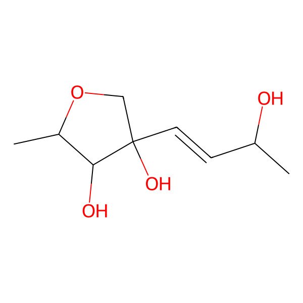 2D Structure of 4-(3-Hydroxybut-1-enyl)-2-methyloxolane-3,4-diol