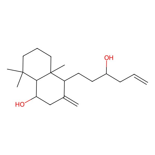 2D Structure of 4-(3-hydroxyhex-5-enyl)-4a,8,8-trimethyl-3-methylidene-2,4,5,6,7,8a-hexahydro-1H-naphthalen-1-ol