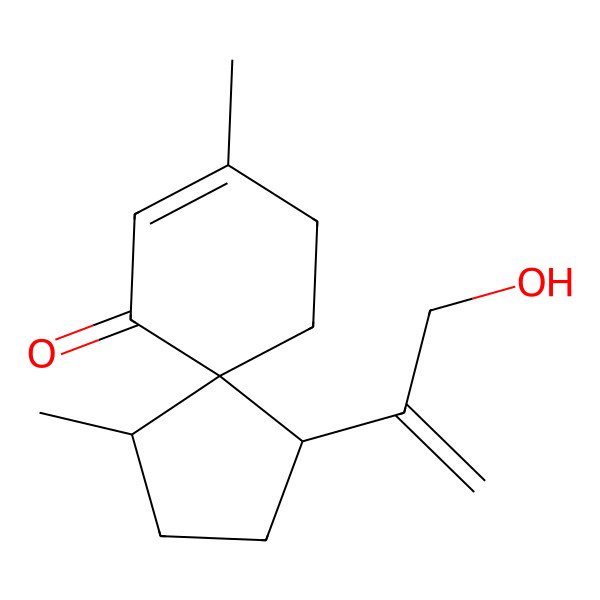 2D Structure of 4-(3-Hydroxyprop-1-en-2-yl)-1,8-dimethylspiro[4.5]dec-8-en-10-one