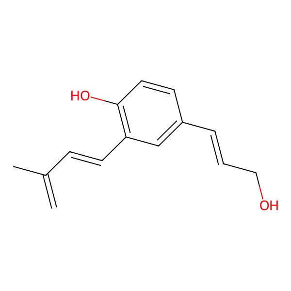 2D Structure of 4-(3-Hydroxyprop-1-enyl)-2-(3-methylbuta-1,3-dienyl)phenol