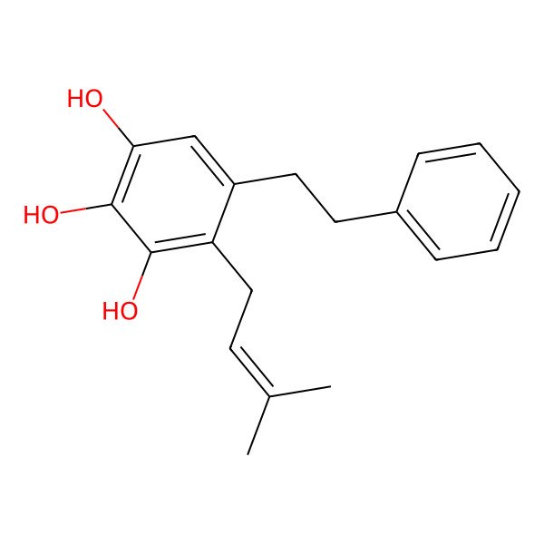2D Structure of 4-(3-Methylbut-2-enyl)-5-(2-phenylethyl)benzene-1,2,3-triol 2D Structure of 4-(3-Methylbut-2-enyl)-5-(2-phenylethyl)benzene-1,2,3-triol