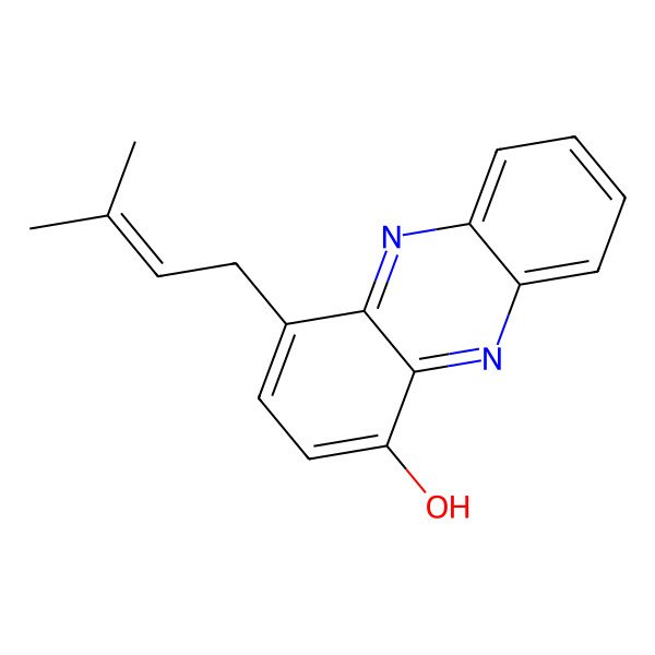 2D Structure of 4-(3-Methylbut-2-enyl)phenazin-1-ol