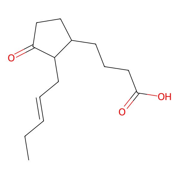 2D Structure of 4-(3-Oxo-2-(pent-2-enyl)cyclopentyl)butanoic acid