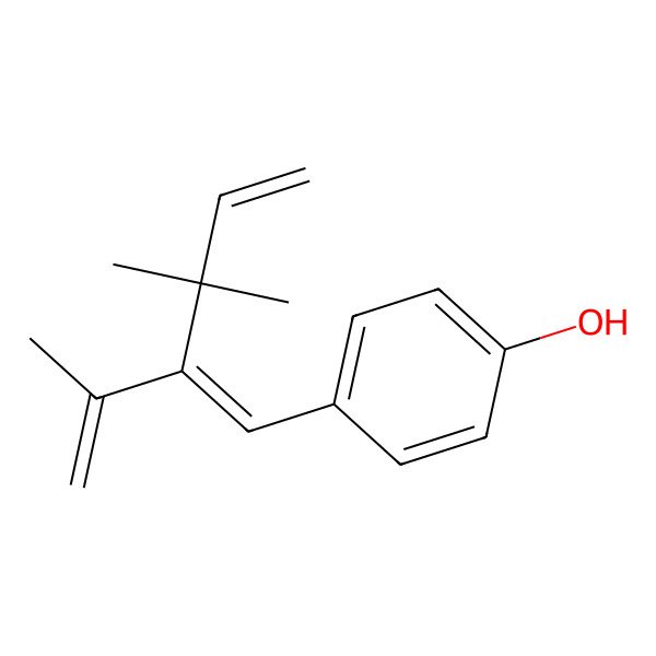 2D Structure of 4-(3,3-Dimethyl-2-prop-1-en-2-ylpenta-1,4-dienyl)phenol