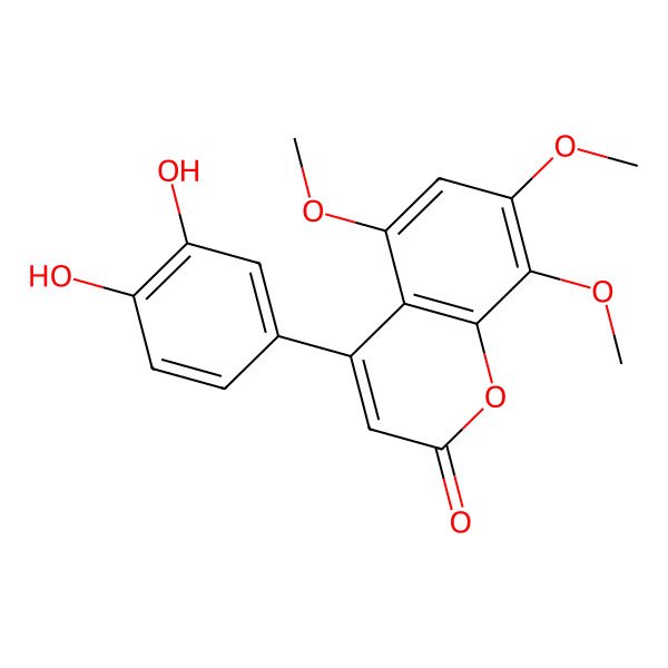 2D Structure of 4-(3,4-Dihydroxyphenyl)-5,7,8-trimethoxychromen-2-one