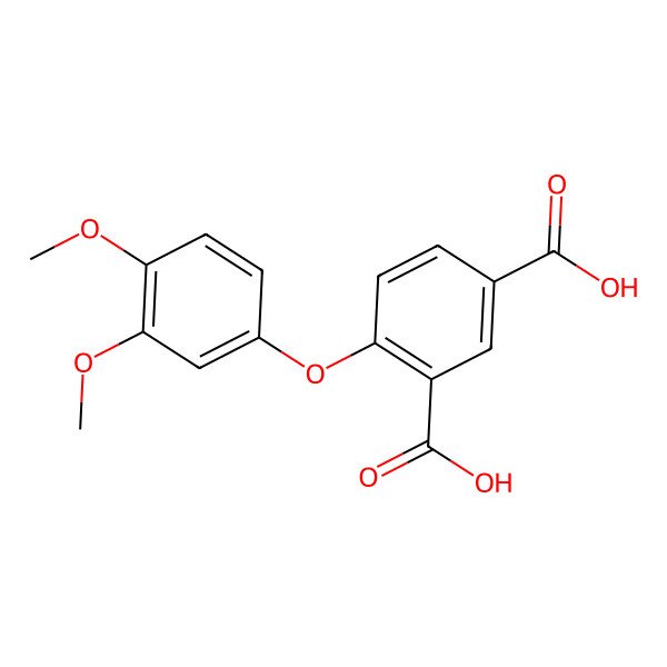 2D Structure of 4-(3,4-Dimethoxyphenoxy)benzene-1,3-dicarboxylic acid