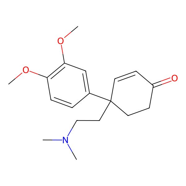 2D Structure of 4-(3,4-Dimethoxyphenyl)-4-[2-(dimethylamino)ethyl]cyclohex-2-en-1-one